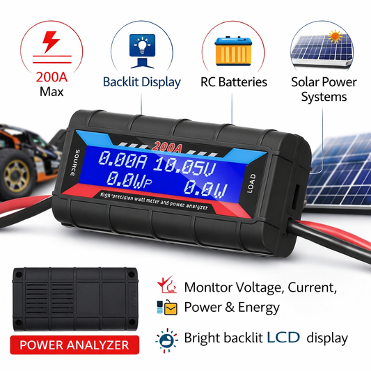200A DC Digital Monitor LCD Volt Amp Meter Analyzer For RC Battery Solar Power