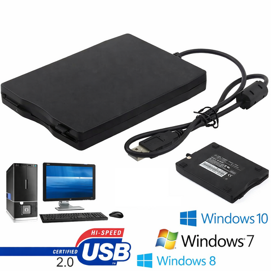 3.5' USB 2.0 Data External Floppy Disk Drive 1.44MB For Laptop PC Win 7/8/10 Mac