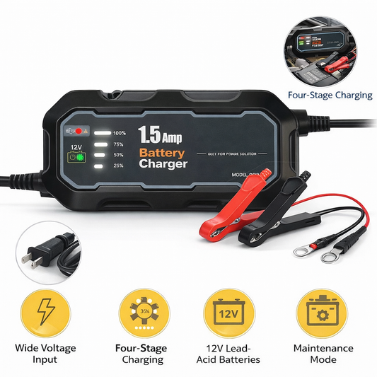 1500mAh Automatic Smart Battery Charger 12V Portable Car Auto Trickle Maintainer
