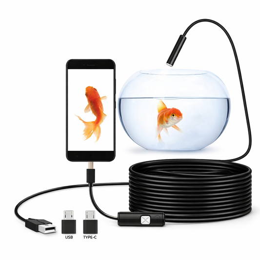 5M 6LEDs Snake Endoscope Borescope 8mm Inspection USB Camera Scope For Android