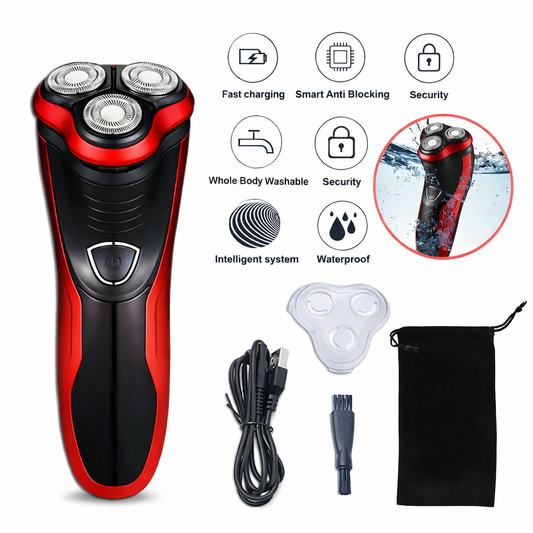 Men's Razor Rotary Waterproof Electric Shaver Pop-Up Trimmer Wet Dry Cordless