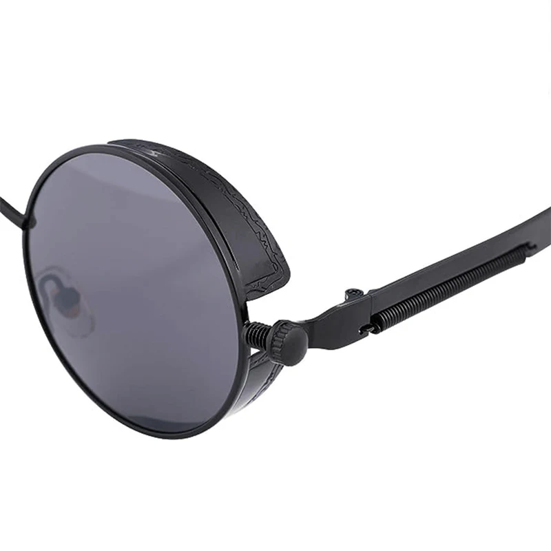 Retro Round Polarized Sunglasses Men Women Vintage Gothic Steampunk Glasses