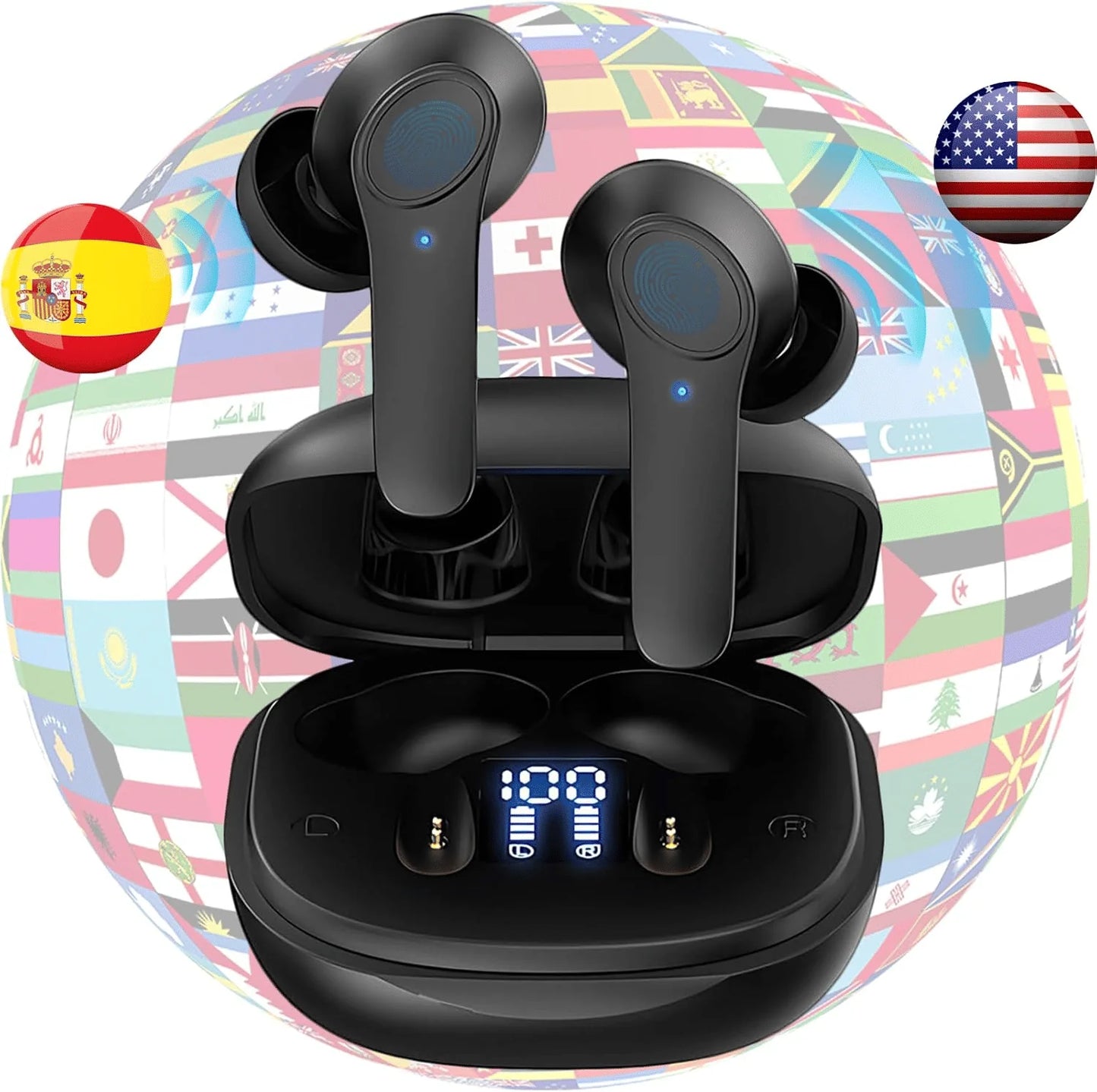 Translator Earbuds 144 Languages Real Time Online Offline Translation Bluetooth