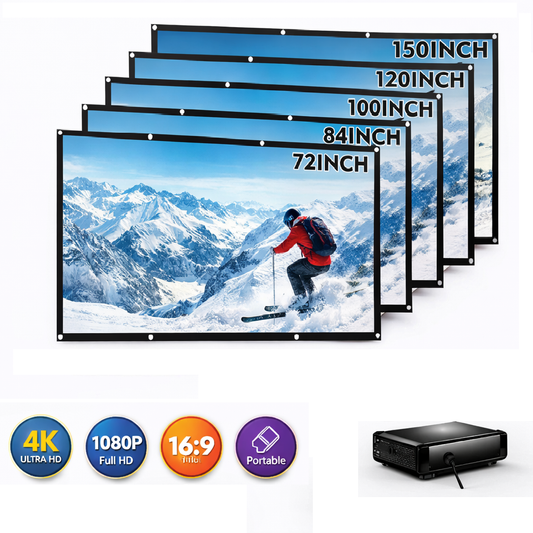 Portable Foldable Projector Screen 16:9 HD Outdoor Home Cinema Theater 3D Movie