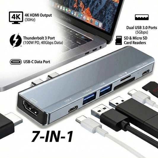 Multiport USB-C Hub Type C to USB 3.0 4K HDMI Adapter for MacBook Pro Air Laptop