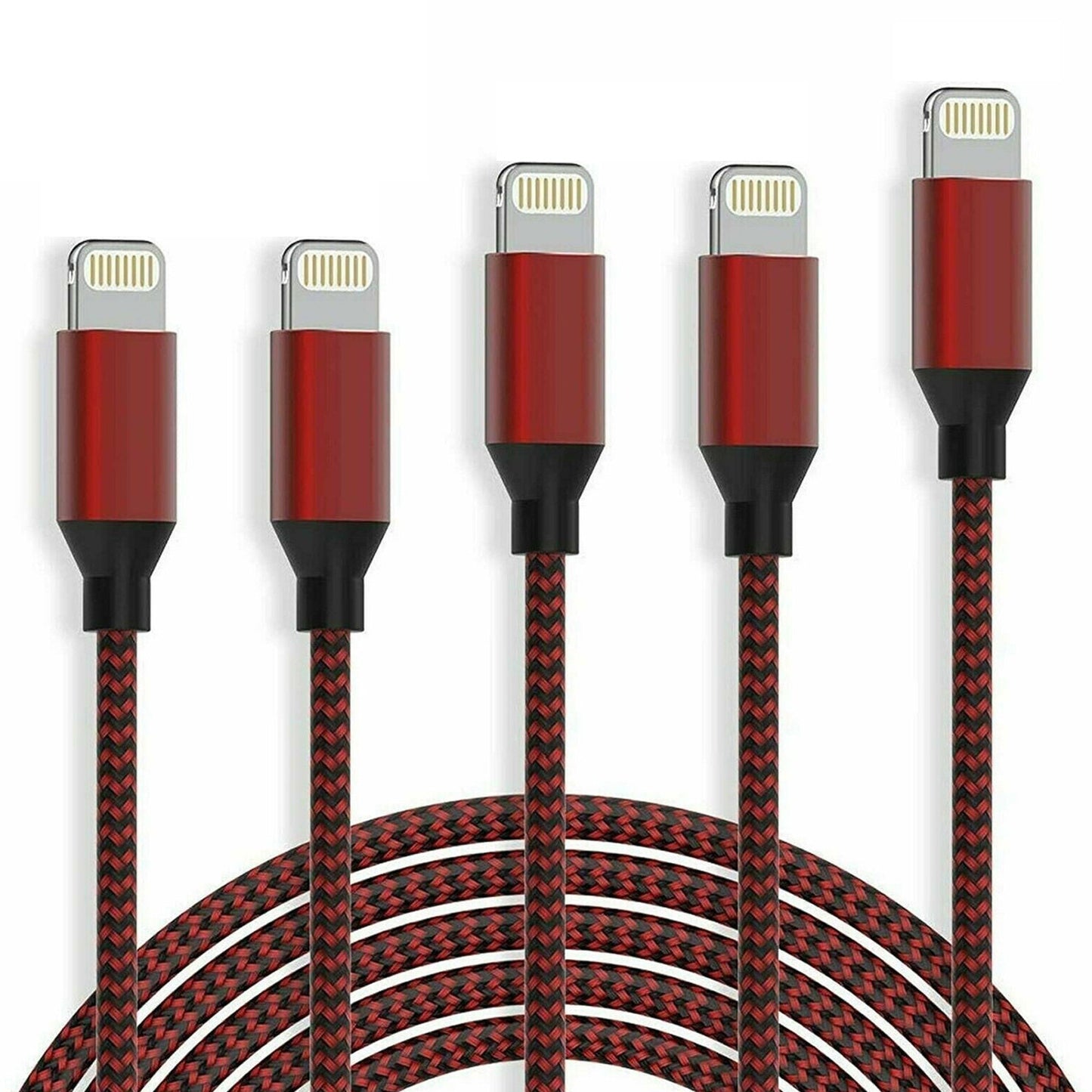 5 Pack Fast Charger USB Cable For iPhone 6 7 8Plus iPhone XR XS Max 12 13 14 Pro