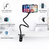 Universal Lazy Phone Holder Gooseneck Mobile Stand Flexible Bed Desk Table Clip