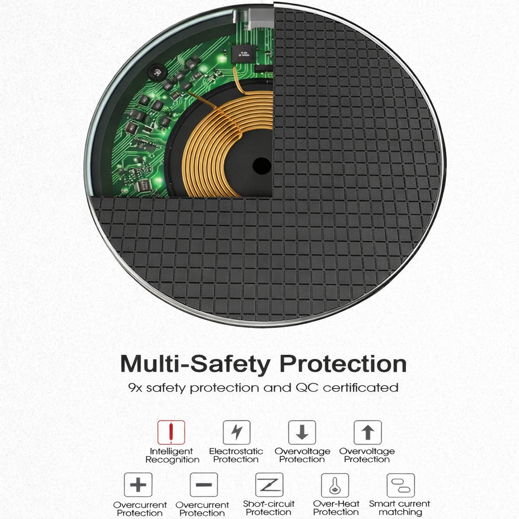 20W Wireless Charger Fast Charge Pad For Samsung iPhone XS Max X XR 12 13 Pro