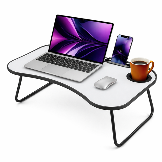 Portable Laptop Bed Desk Foldable Adjustable Sofa Stand Cup Holder Notebook Tray