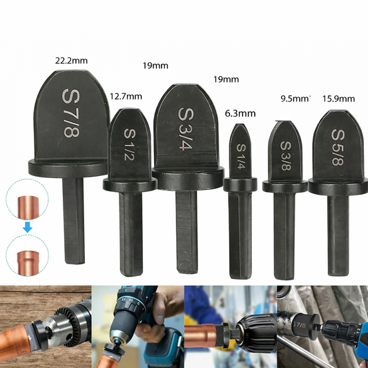 6x Swaging Tool Drill Bit Set Air Conditioner Copper Pipe Flaring Tube Expander
