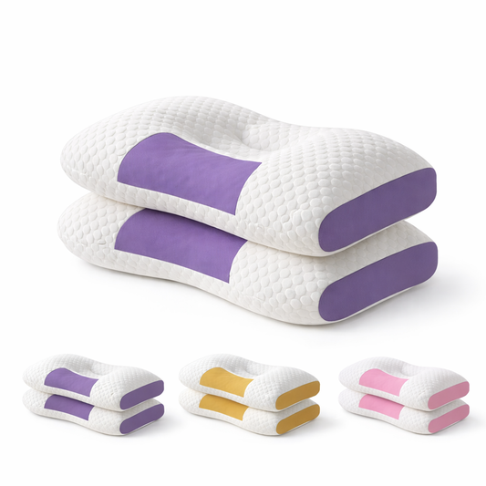 2PCS Memory Foam Neck Support Pillow Soft Orthopedic Ergonomic Sleep Comfort