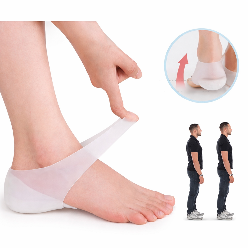 Concealed Footbed Invisible Height Increase Silicone Insoles Pad Heel Shoe Lift