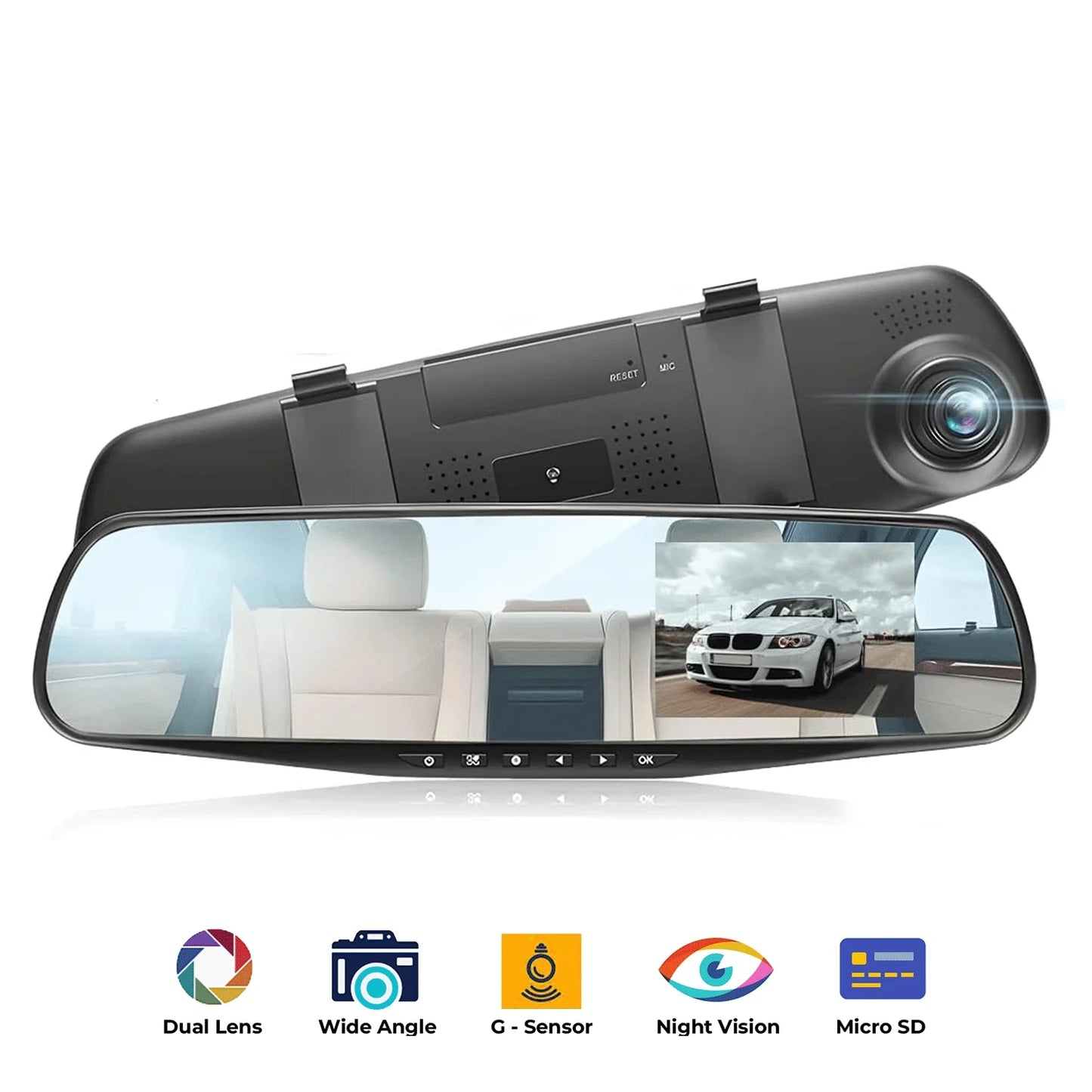 1080P HD Rearview Mirror Car DVR Dual Dash Cam Camera Front Rear Video Recorder (Copy)