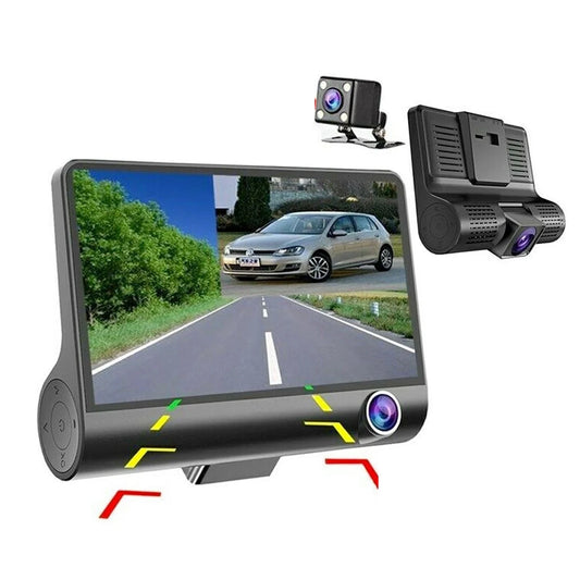 1080P 4" Dual Lens HD Car DVR Rearview Video Dash Cam Recorder Camera G-Sensor