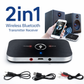 Bluetooth 5.0 Transmitter Receiver 2‑in‑1 Wireless Audio Adapter 3.5mm Jack AUX