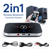 Bluetooth 5.0 Transmitter Receiver 2‑in‑1 Wireless Audio Adapter 3.5mm Jack AUX