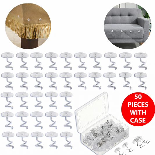 50 Pcs Upholstery Tacks Headliner Pins Clear Heads Twist Bed Fabric Sofa Chair