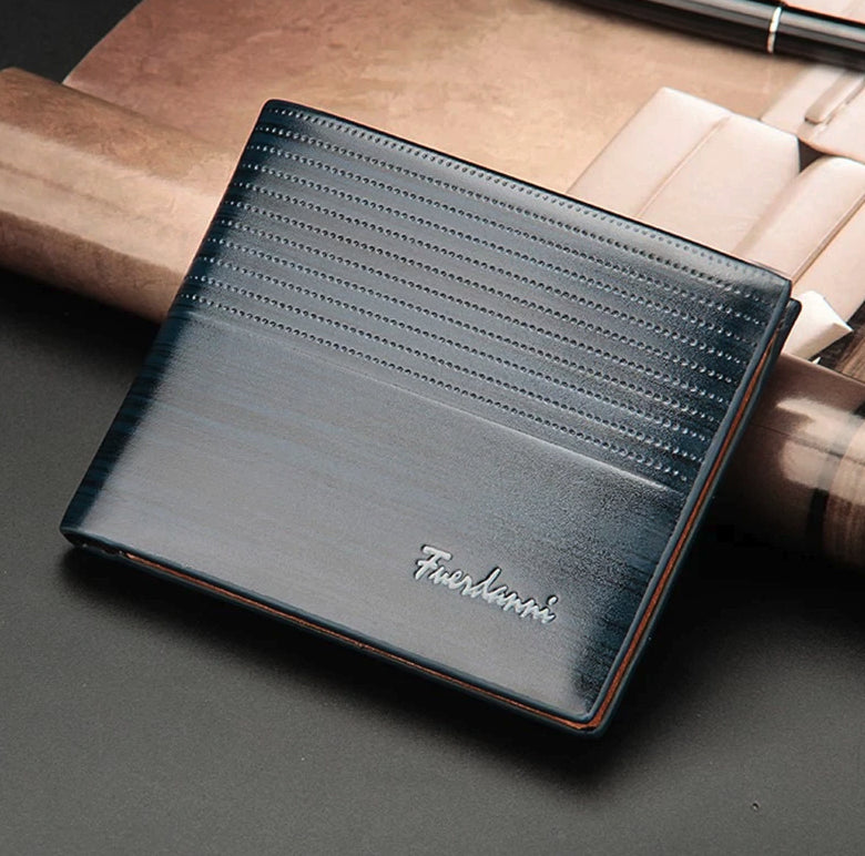 Mens Genuine Leather Trifold Wallet ID Window Credit Card Holder Bifold Purse