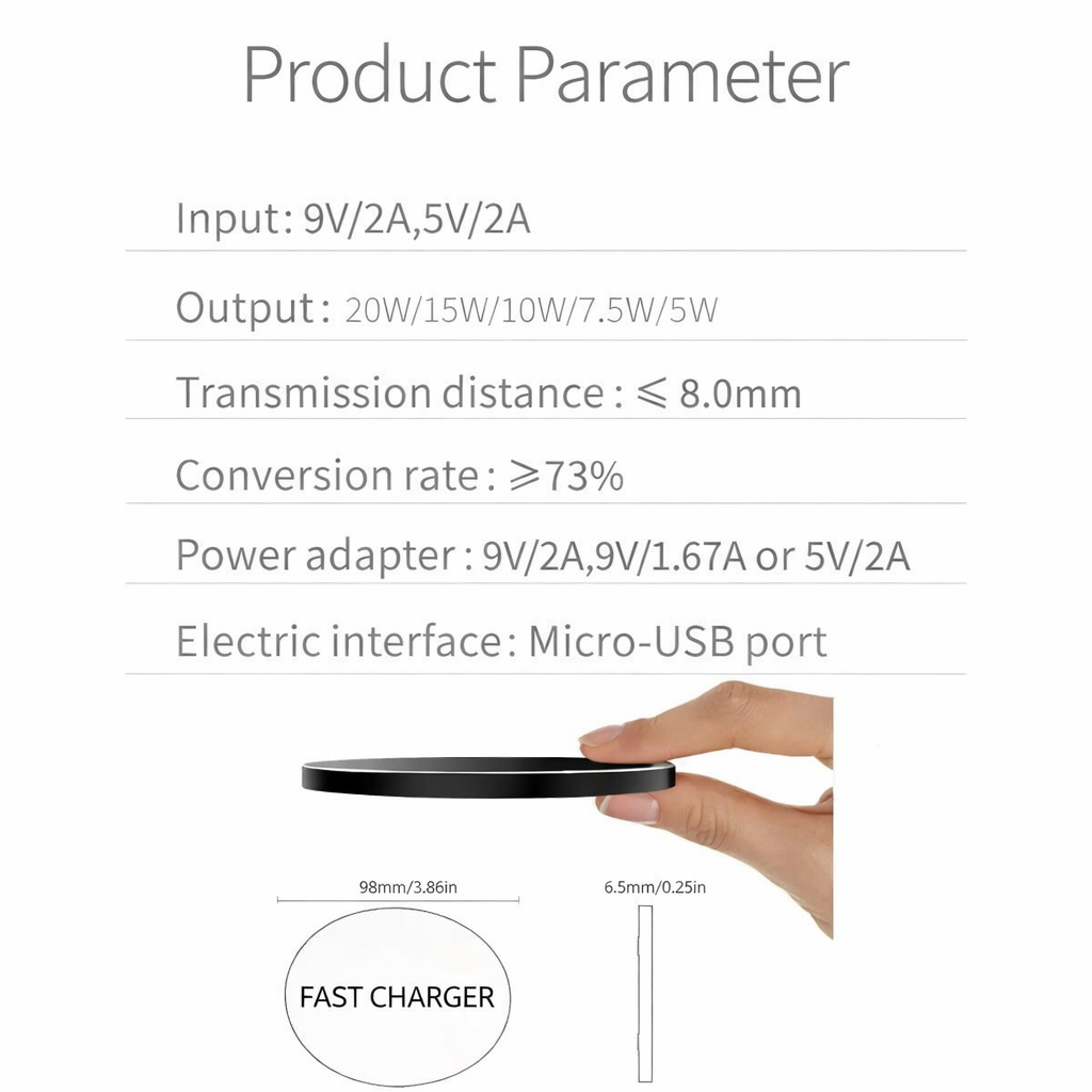 20W Wireless Charger Fast Charge Pad For Samsung iPhone XS Max X XR 12 13 Pro