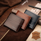 Mens Genuine Leather Trifold Wallet ID Window Credit Card Holder Bifold Purse