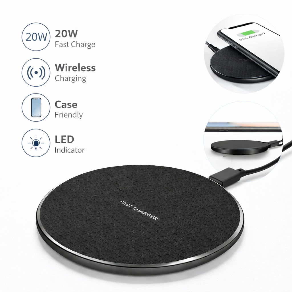 20W Wireless Charger Fast Charge Pad For Samsung iPhone XS Max X XR 12 13 Pro
