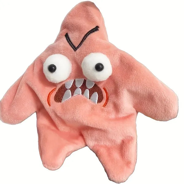 Grumpy Starfish Pink Kicking Plush Backpack Keychain Cute Funny Gift Pendant