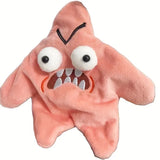 Grumpy Starfish Pink Kicking Plush Backpack Keychain Cute Funny Gift Pendant