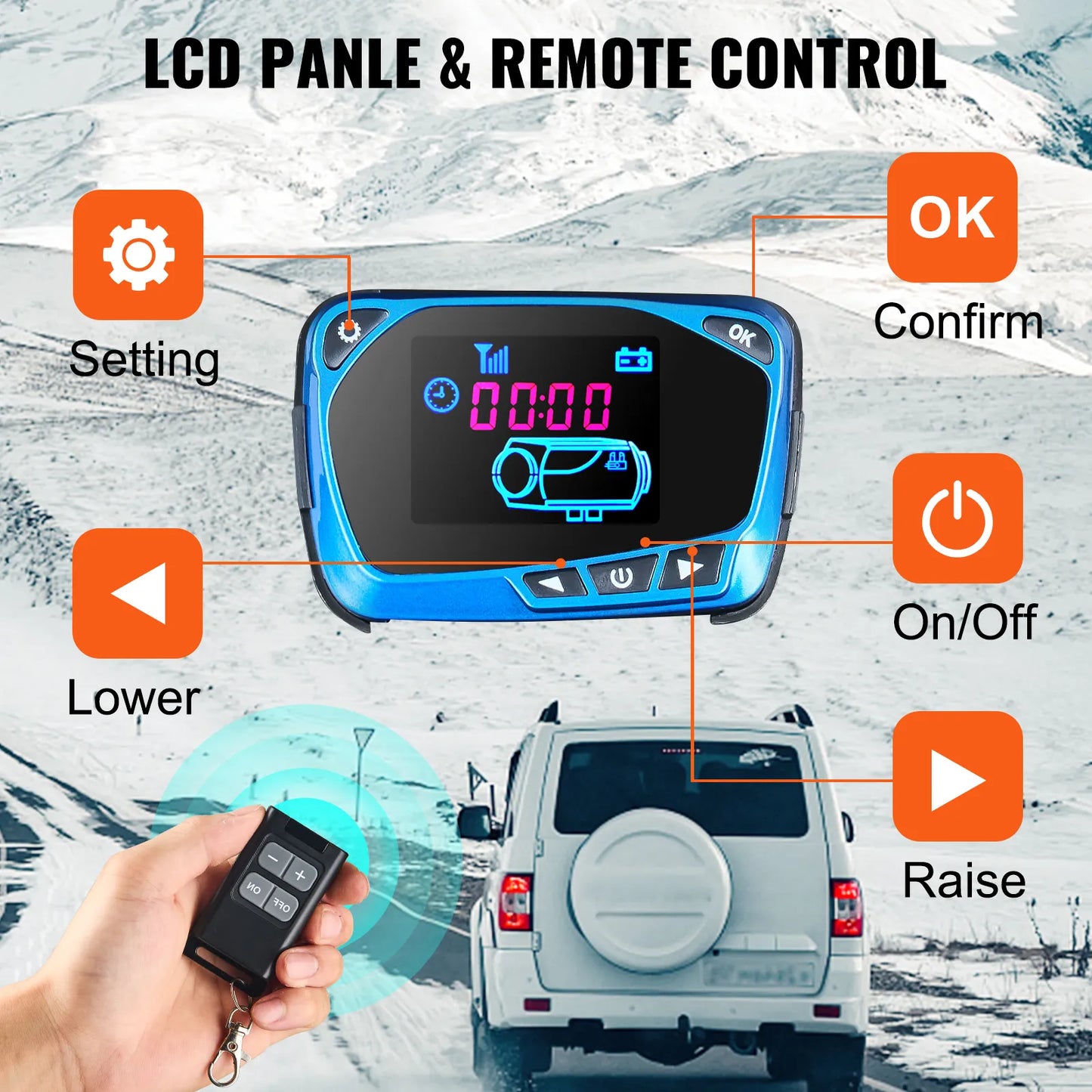 All-in-One Heater Diesel 8KW Parking Air One All Portable 12V Car LCD