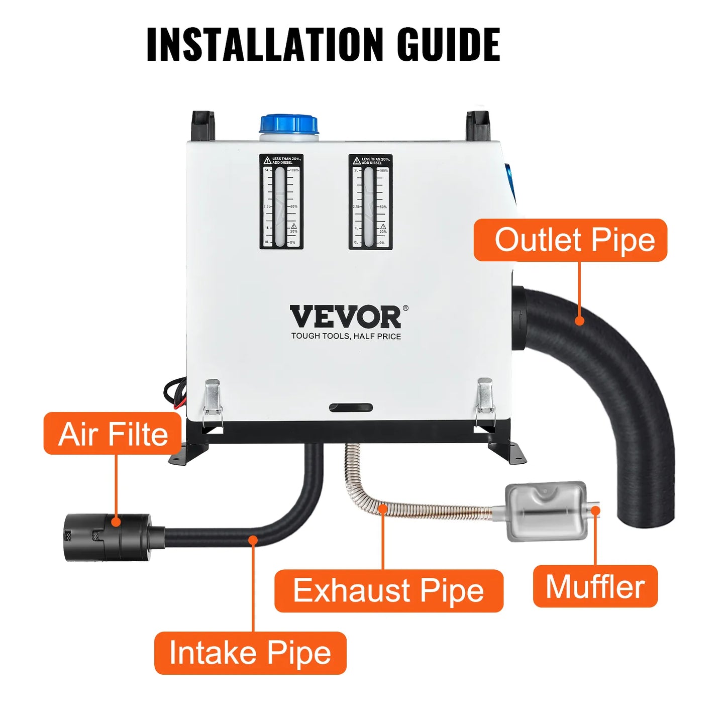 All-in-One Heater Diesel 8KW Parking Air One All Portable 12V Car LCD