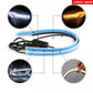 2 x 60CM Slim Amber Sequential Flexible LED DRL Turn Signal Strip For Headlight