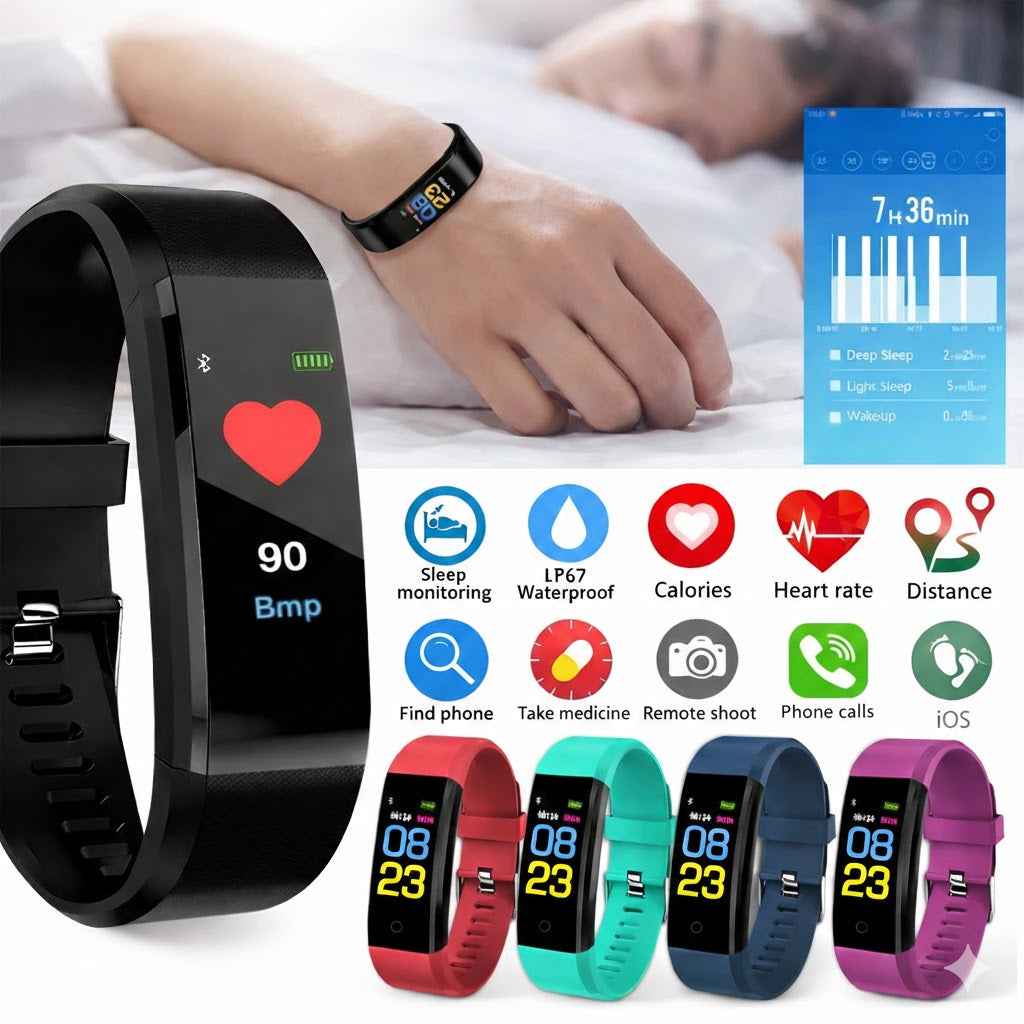 Fitness Smart Watch Activity Tracker Heart Rate For Women Men Oxygen BP Monitor